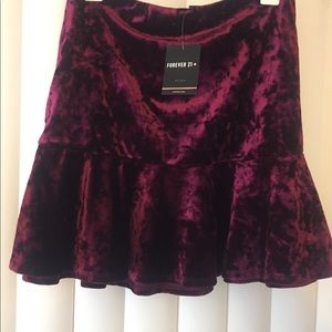 Forever 21 Burgundy Velvet Skirt